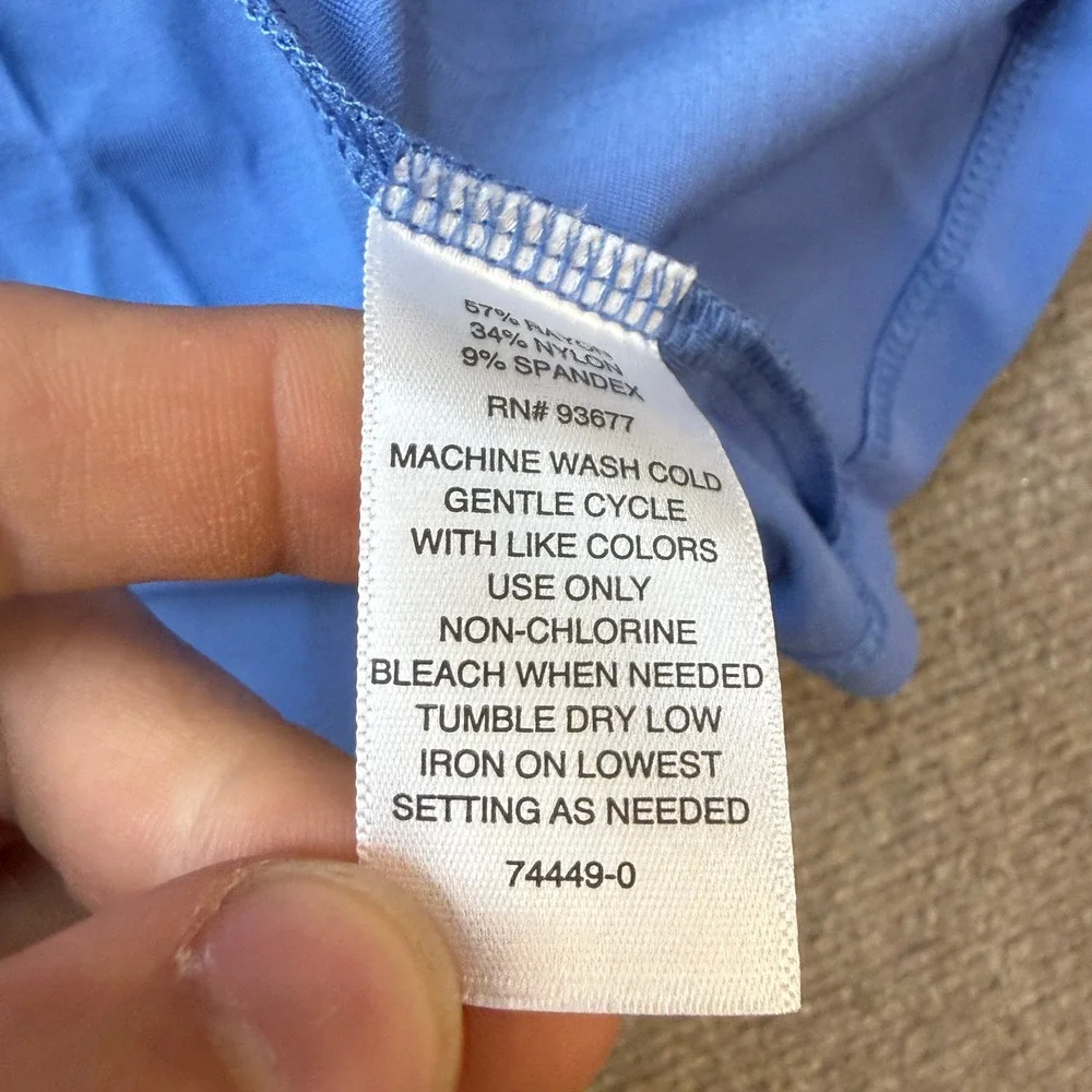 Liz Claiborne XL Blue V Neck Short Sleeve Blouse